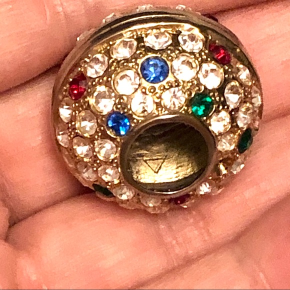 Gold Plated Over Sterling Crystals Pendant